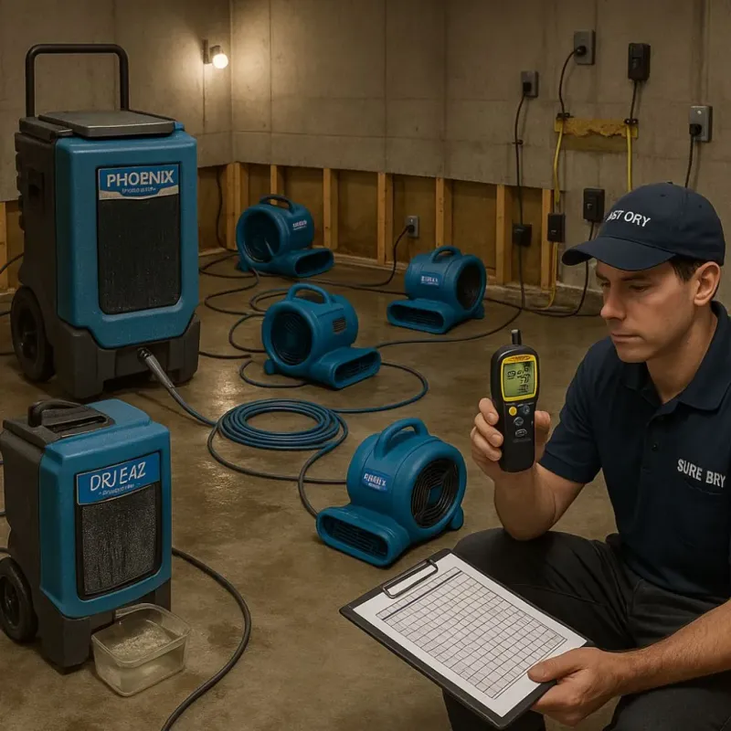 Structural Drying and Dehumidification process in Affton, MO